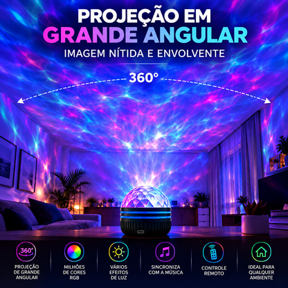 Projetor LED de Céu Estrelado e Aurora Boreal