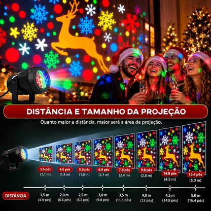 Projetor de Luz de Natal LED com 16 Padrões