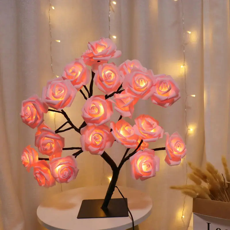 Candeeiro de Mesa Árvore de Rosas